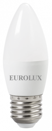 Лампа светодиодная EUROLUX LL-E-C37-6W-230-2,7K-E27  76/2/9