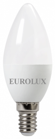 Лампа светодиодная EUROLUX LL-E-C37-6W-230-4K-E14  76/2/4